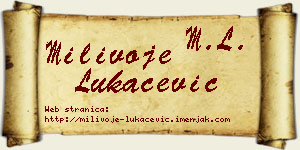 Milivoje Lukačević vizit kartica